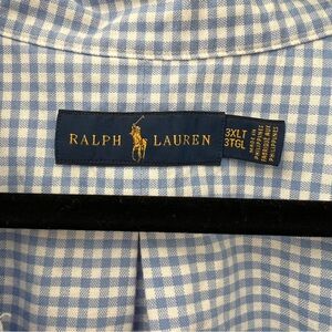Men’s Blue Gingham Short Sleeve 3XLT